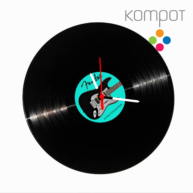 Vinylové hodiny ELEKTRICKÁ KYTARA :: modrá