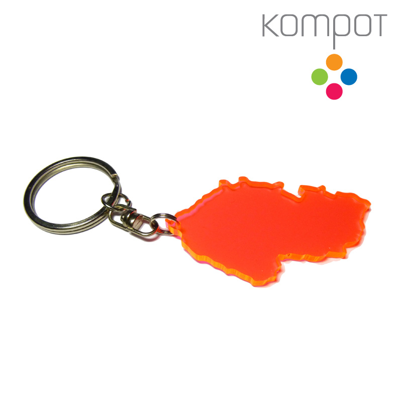 Klíčenka ČESKÁ REPUBLIKA :: oranžová, průhledná