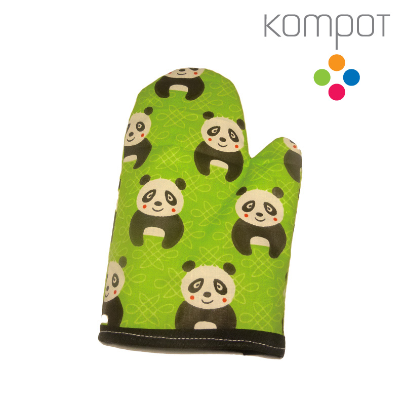 Dětská chňapka :: PANDY, zelené, s poutkem, 1 ks