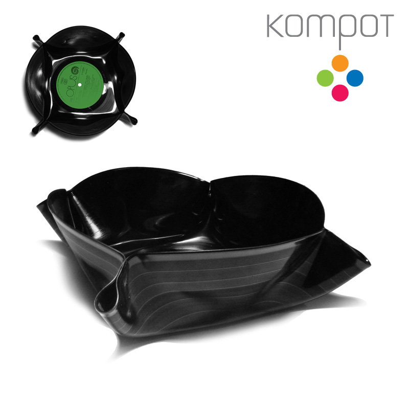 Velká vinylová miska 4 :: tmavě zelený střed