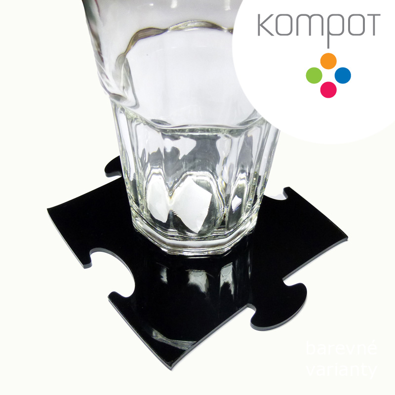 Podtácky PUZZLE :: černé - 2 ks