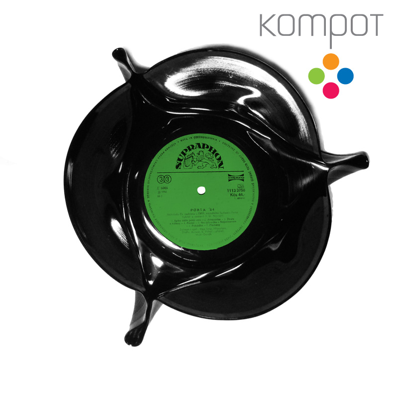 Velká vinylová miska 3 :: tmavě zelený střed