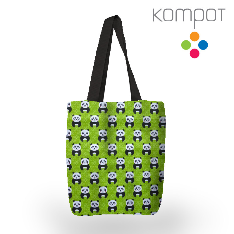 Taška 156 :: Pandy, zelené - zapínání na ZIP