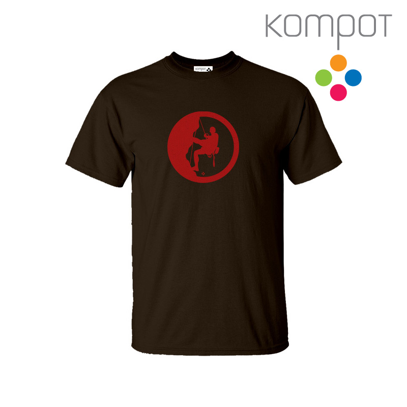 Pánské tričko :: HOROLEZEC, hnědé