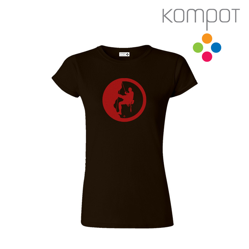 Dámské tričko :: HOROLEZEC, hnědé