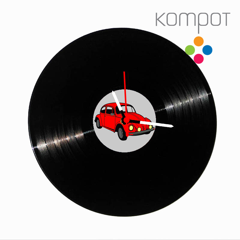 Vinylové hodiny BROUK :: červený