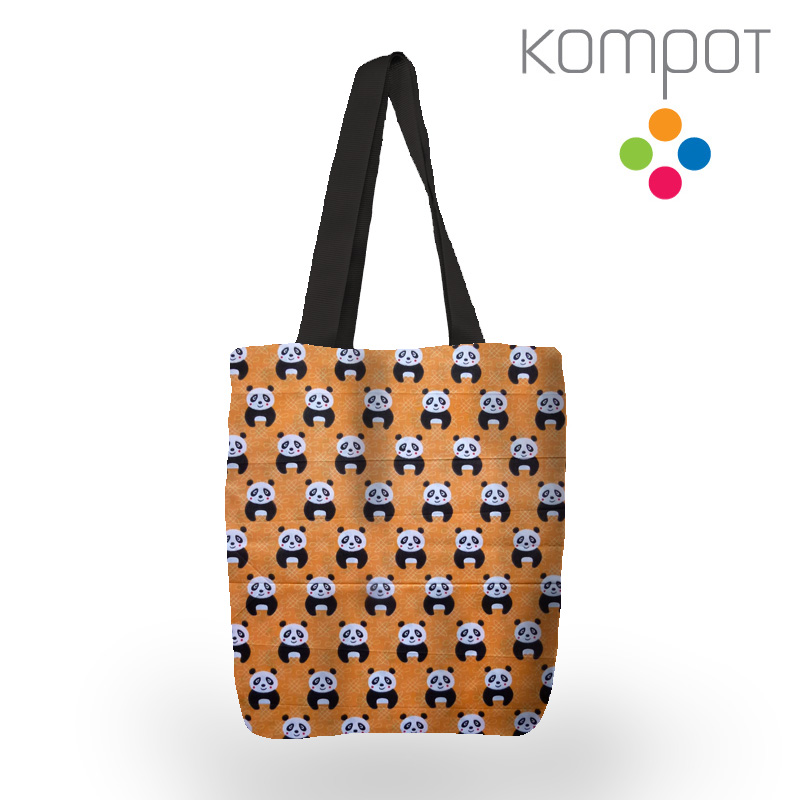 Taška S30 :: Pandy, oranžové - zapínání na ZIP