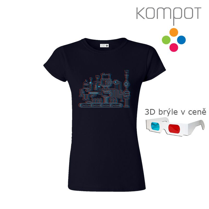Dámské tričko :: ANAGLYF, modré