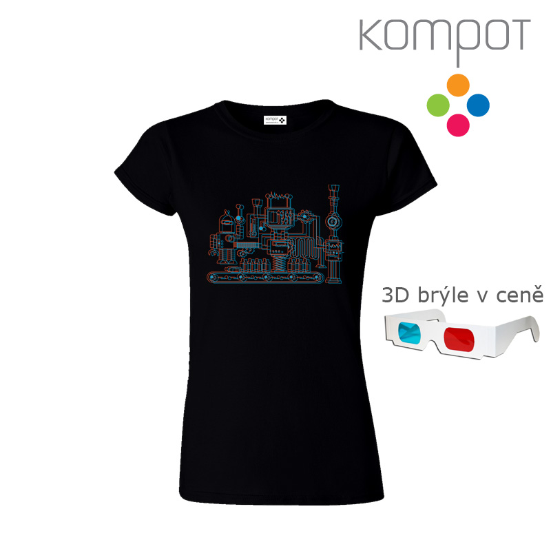 Dámské tričko :: ANAGLYF, černé