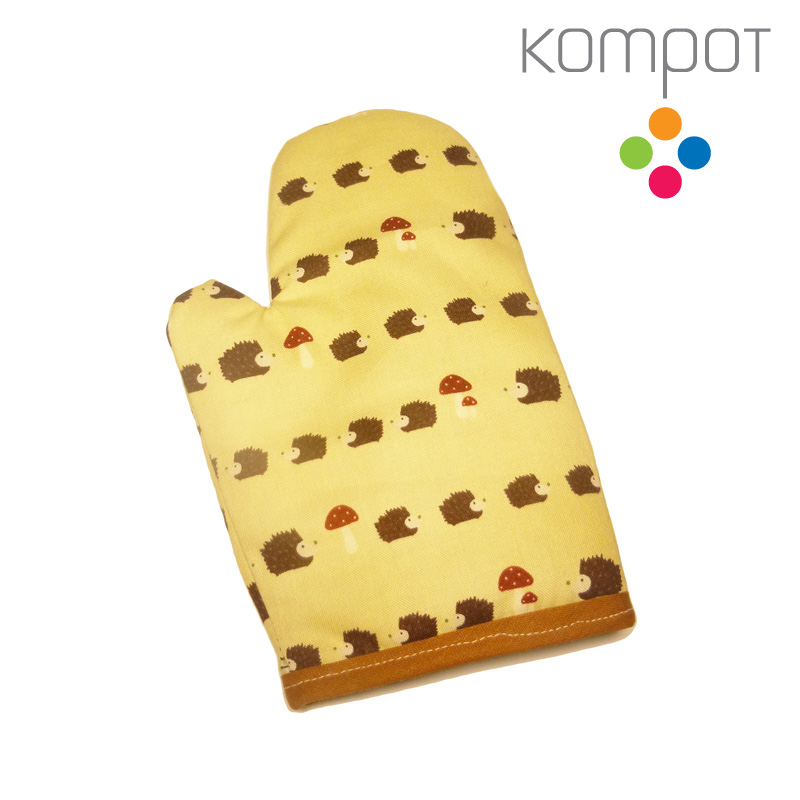 Dětská chňapka :: JEŽCI v béžové, s poutkem, 1 ks