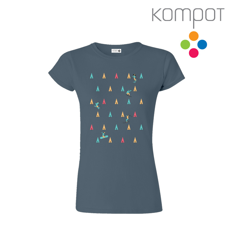 Dámské tričko :: FREERIDE, šedo-modré