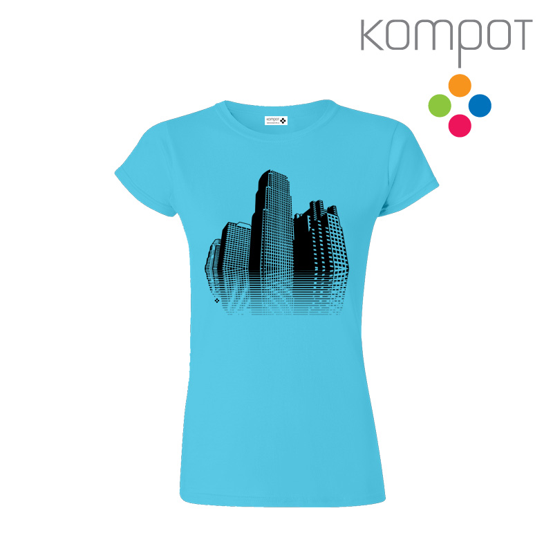 Dámské tričko :: MĚSTO, modré