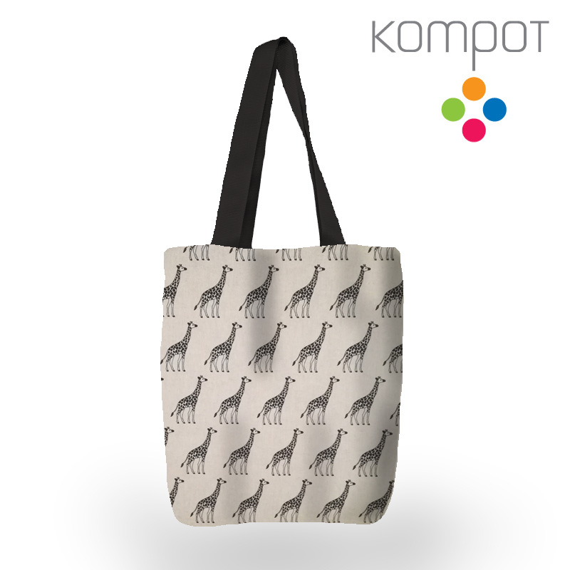Taška 254 :: Žirafy černobílé - zapínání na ZIP