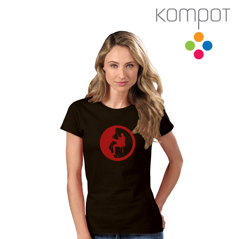 Dámské tričko :: HOROLEZEC, hnědé