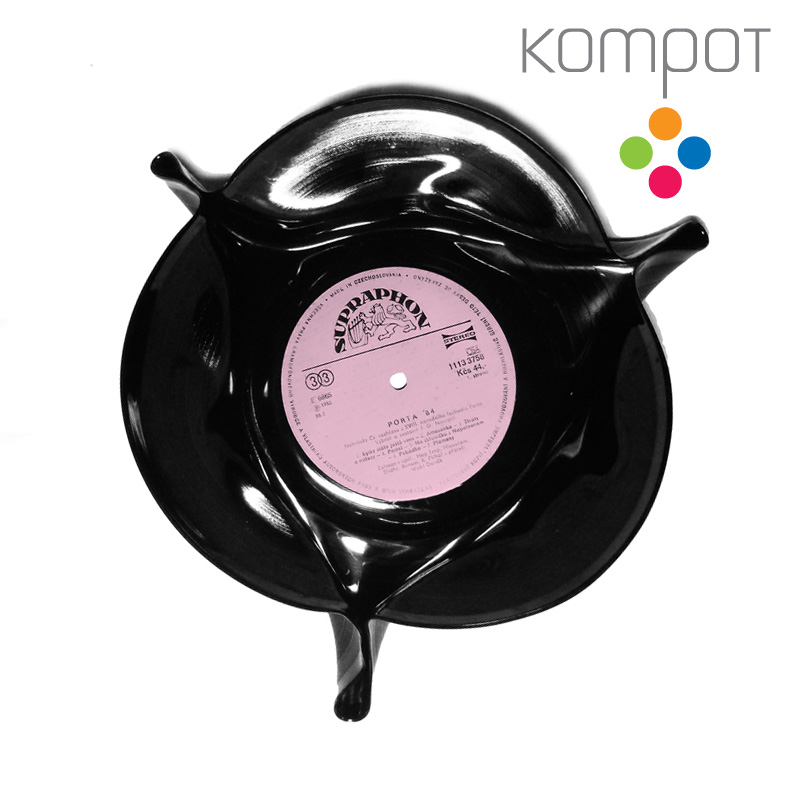 Velká vinylová miska 3 :: růžový střed