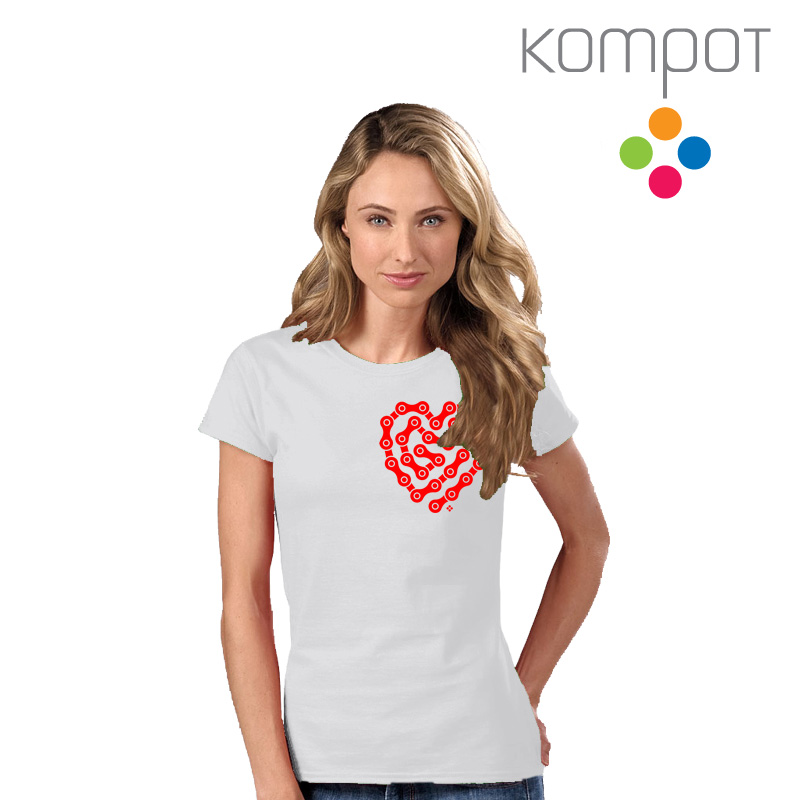 Dámské tričko :: CYKLOSRDCE, bílé
