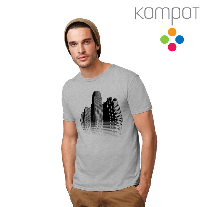 Pánské tričko :: MĚSTO, melír světlý - DOPRODEJ