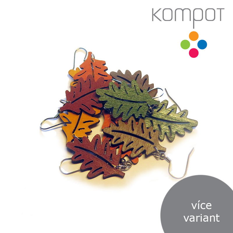 LISTY, dřevěné - hnědošedé