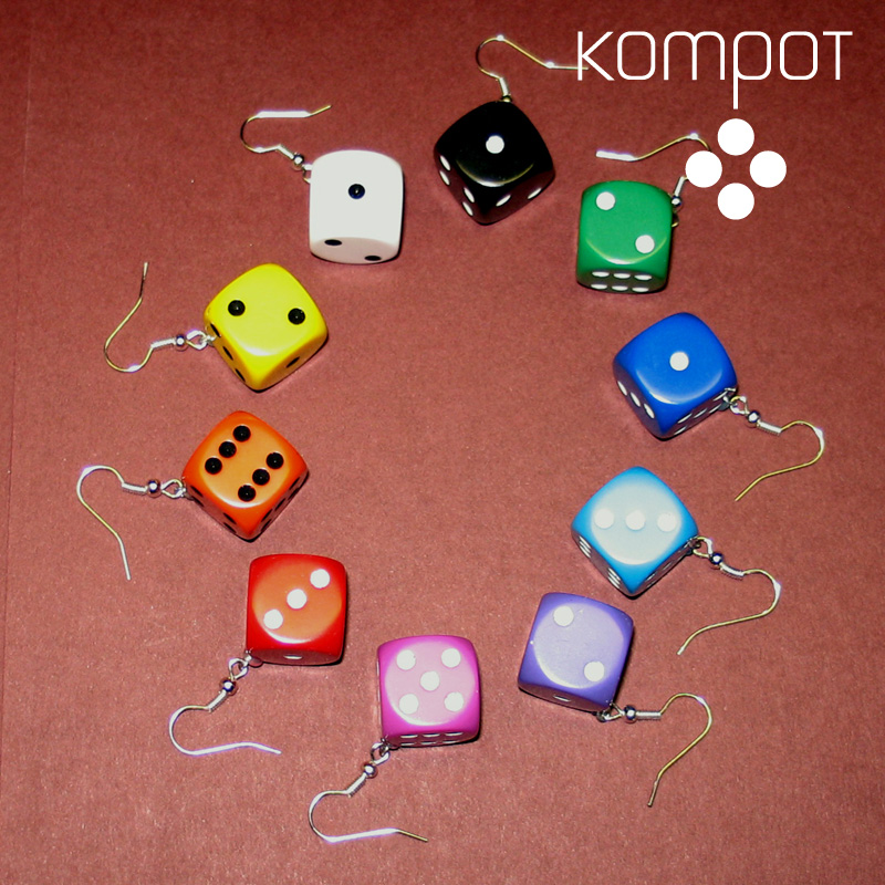 Hrací kostky, větší :: modré neprůhledné (chir. ocel)